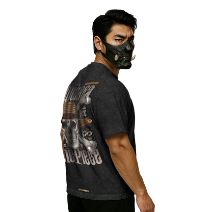 Myugen Mugiwara Acid Wash Oversized T-Shirt Black