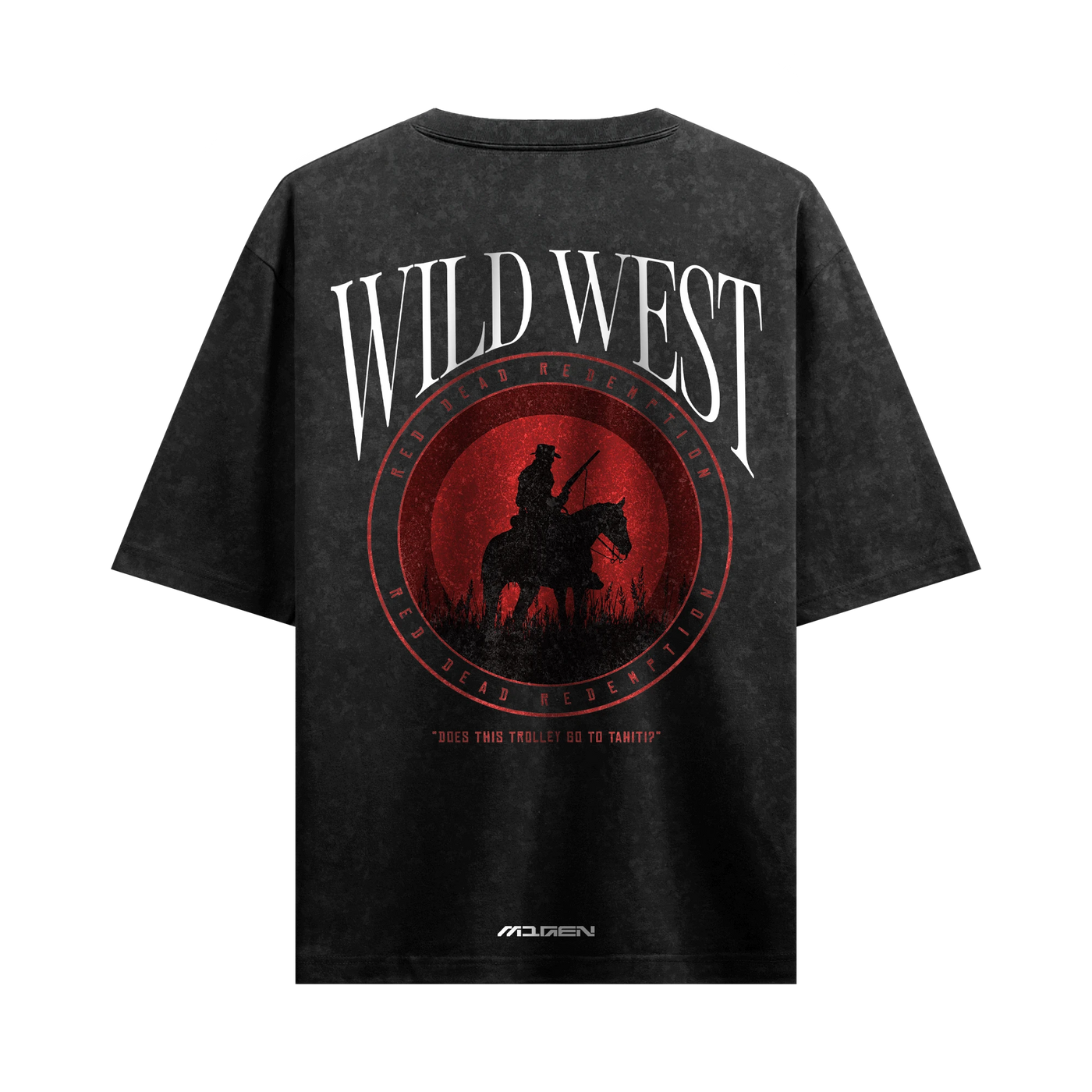 Myugen Wild West Acid Wash Oversized T-Shirt Black