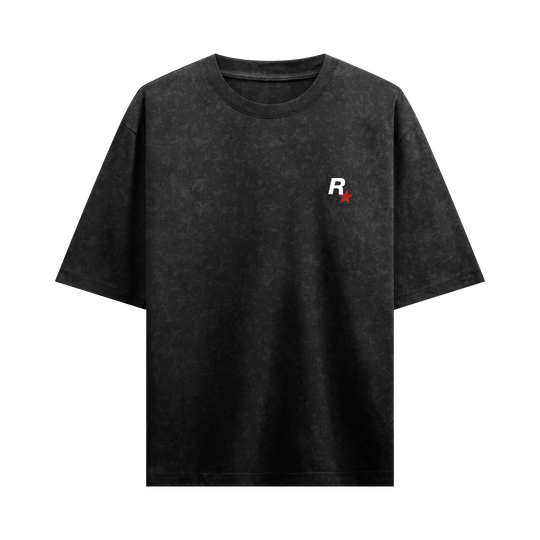 Myugen Wild West Acid Wash Oversized T-Shirt Black
