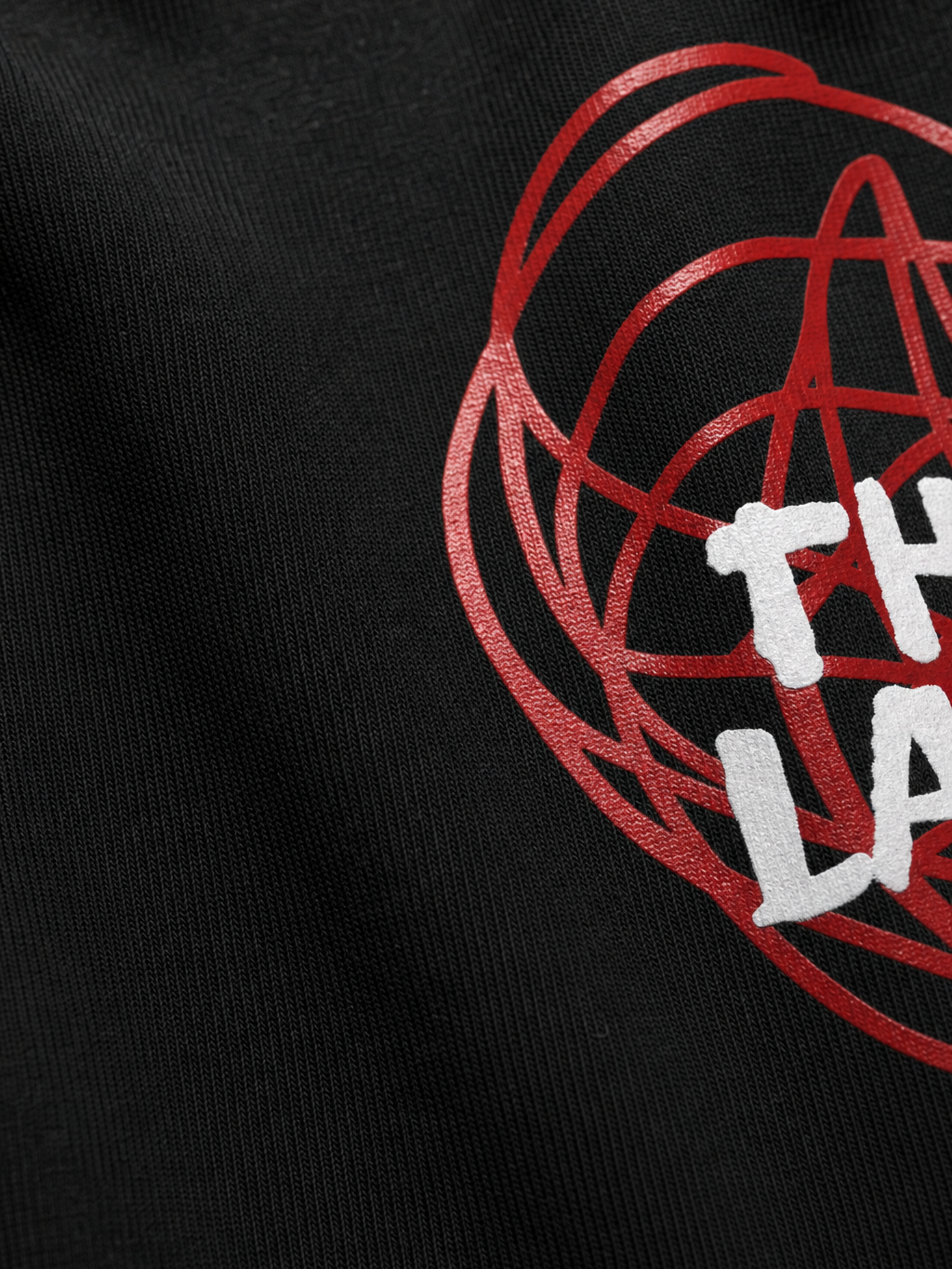 Myugen Love Language Oversized T-Shirt Black – close-up detail