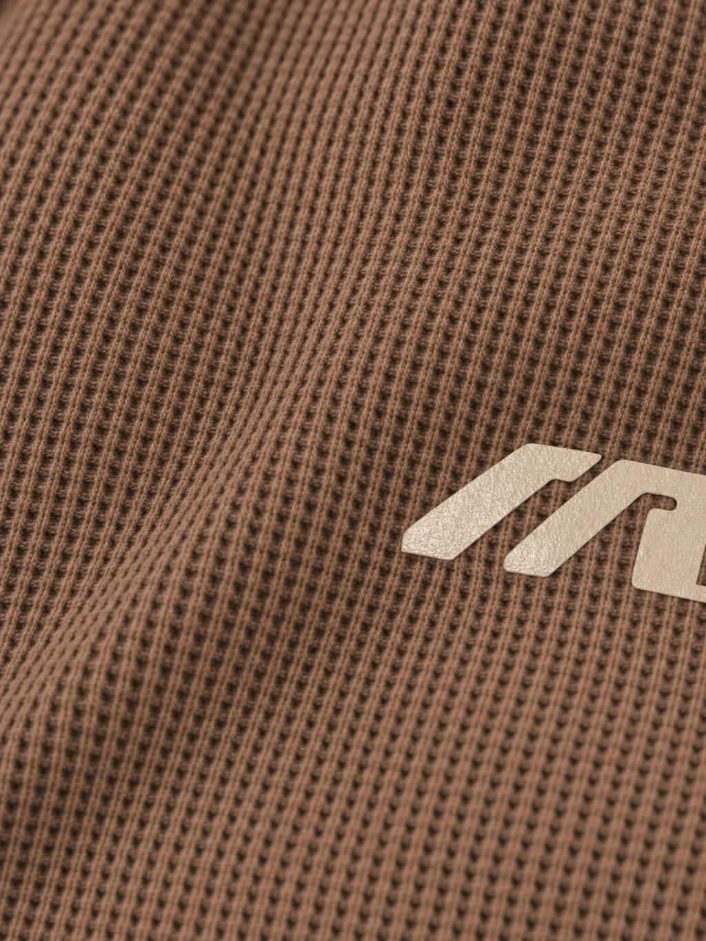 Myugen Sinner Society Waffle Long Sleeve Brown – close-up detail