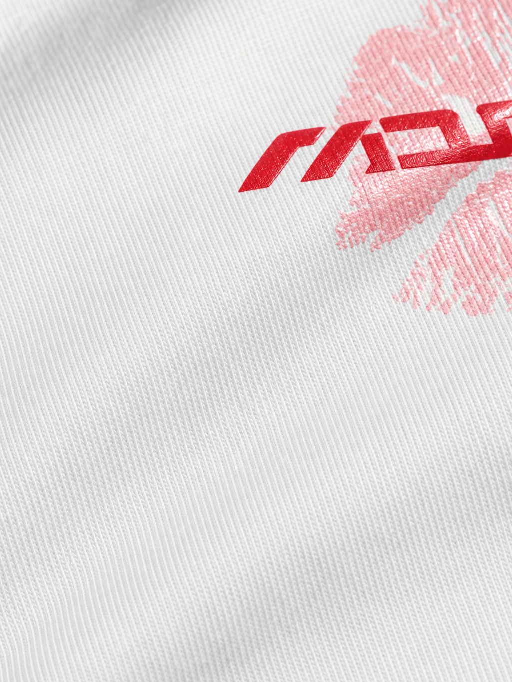 Myugen Desires Justify Oversized T-Shirt White – close-up detail