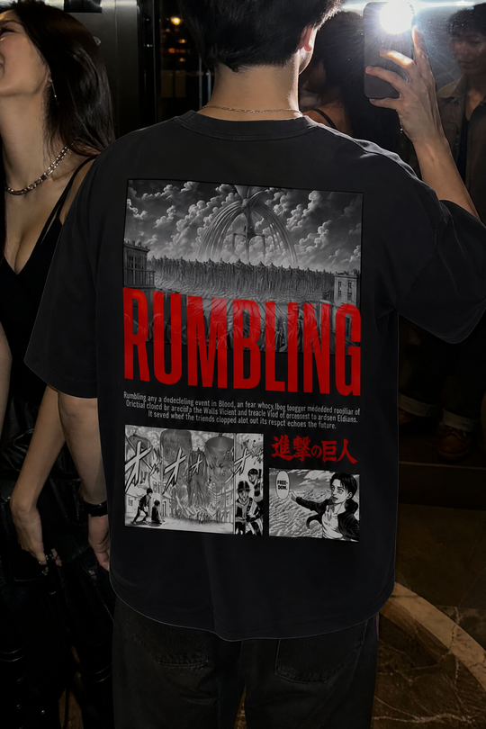 Myugen Attack On Titan Tatakae Rumbling Oversized T-Shirt Black
