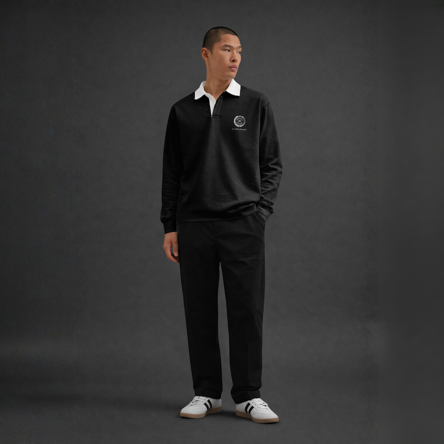 Myugen Club Polo Sweatshirt Black Timeless Winterwear Exclusive