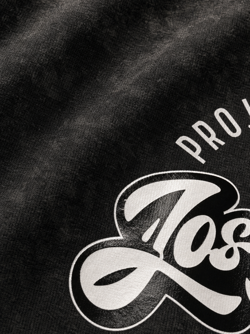 Myugen LA Cultured Club Acid Wash Oversized T-Shirt Black – close-up detail