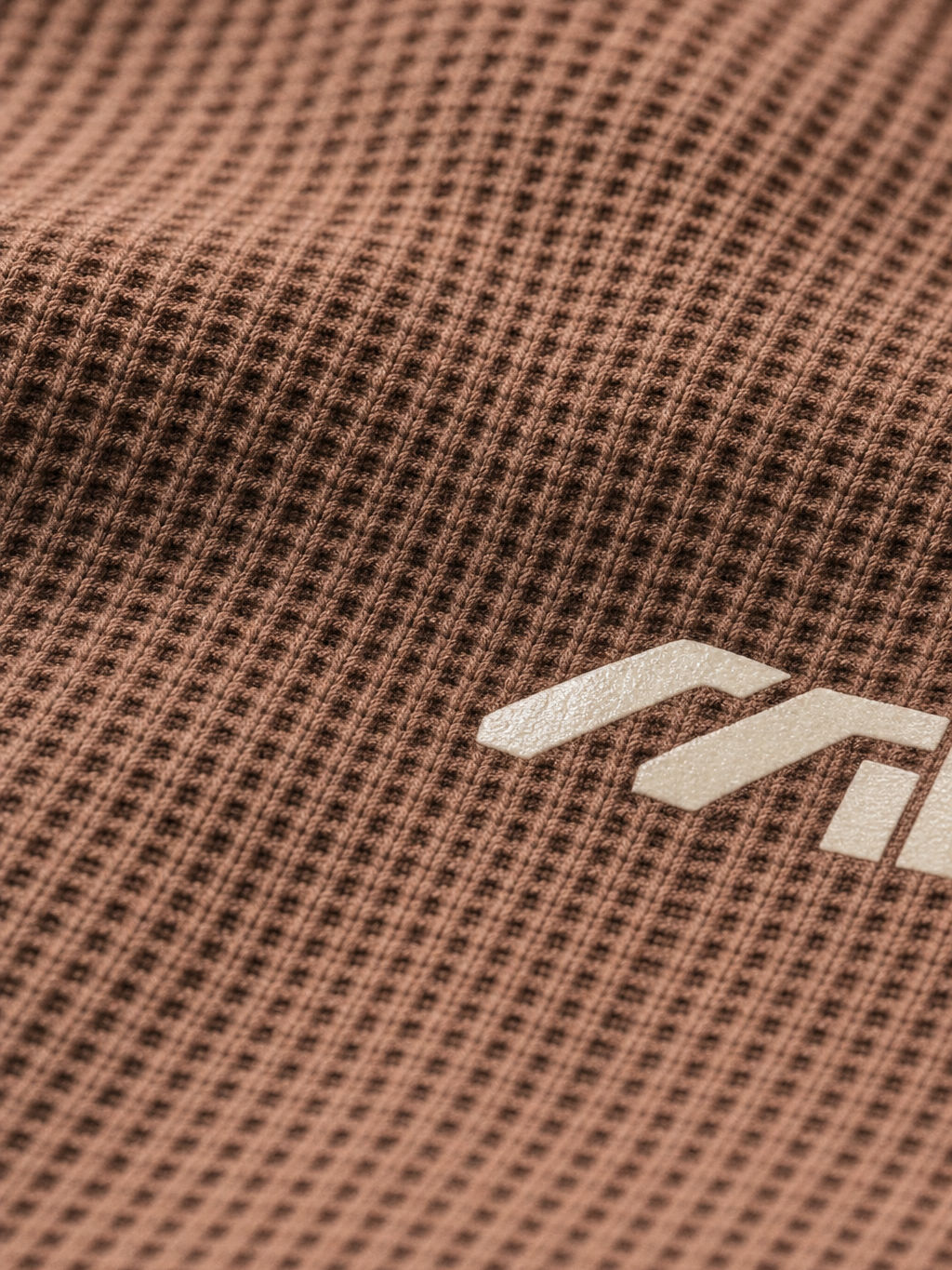 Myugen Construct Waffle Long Sleeve Brown – close-up detail