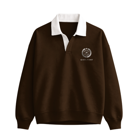 Myugen Club Polo Sweatshirt Dark Brown Timeless Winterwear Exclusive