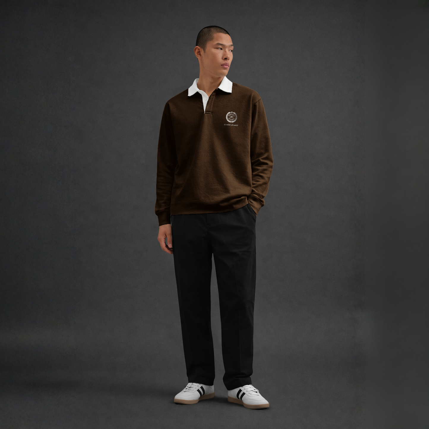 Myugen Club Polo Sweatshirt Dark Brown Timeless Winterwear Exclusive