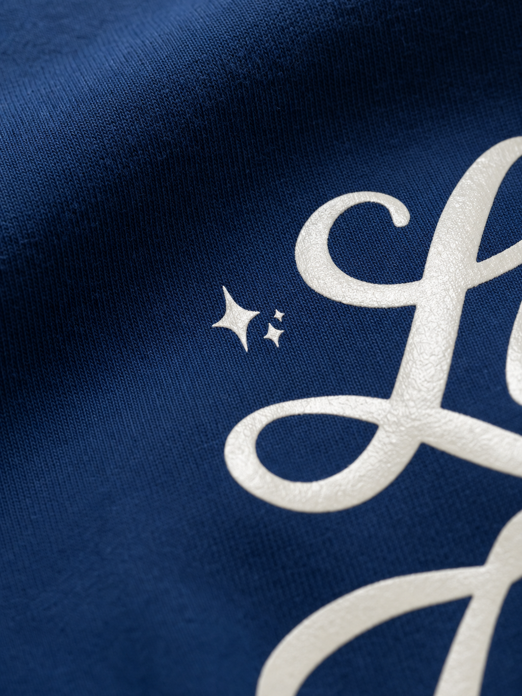 Myugen Light of the World Oversized T-Shirt Blue – close-up detail