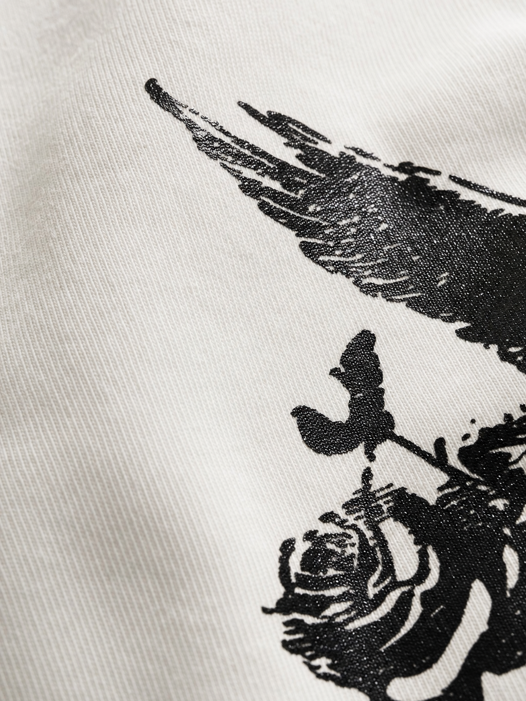 Myugen Beileve Oversized Full Sleeve T-Shirt White – close-up detail