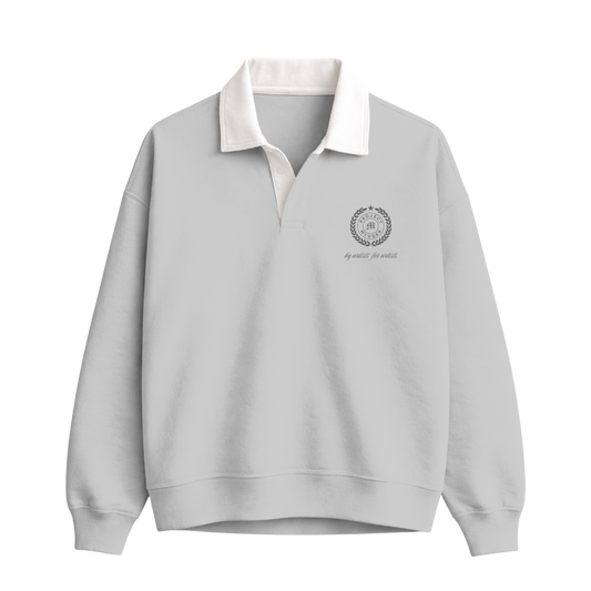 Myugen Club Polo Sweatshirt Light Gray Timeless Winterwear Exclusive