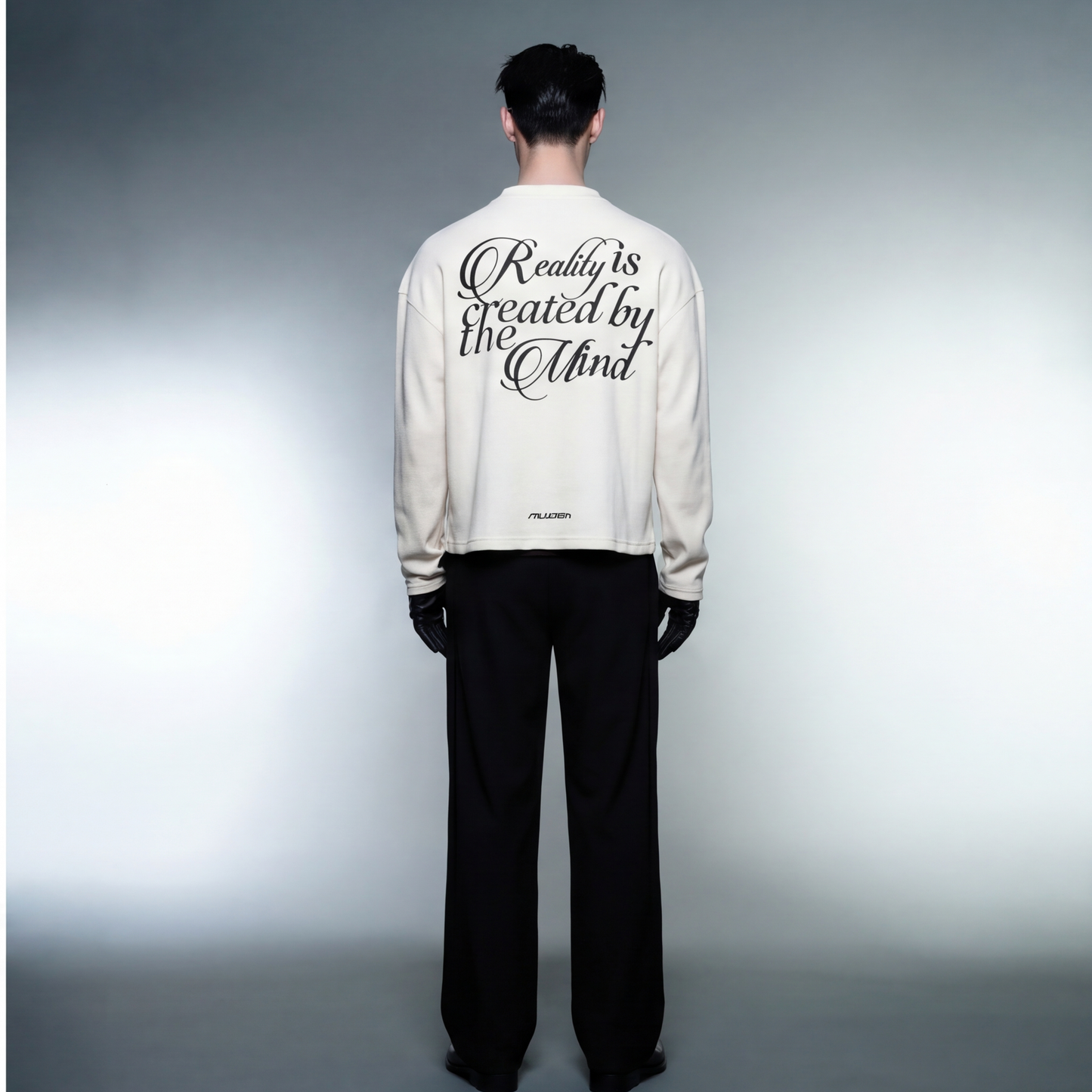 myugen-construct-waffle-long-sleeve-off-white model back