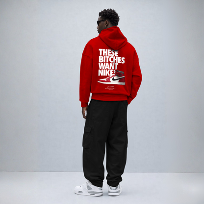 Myugen Nike Bitches Oversized Hoodie Red