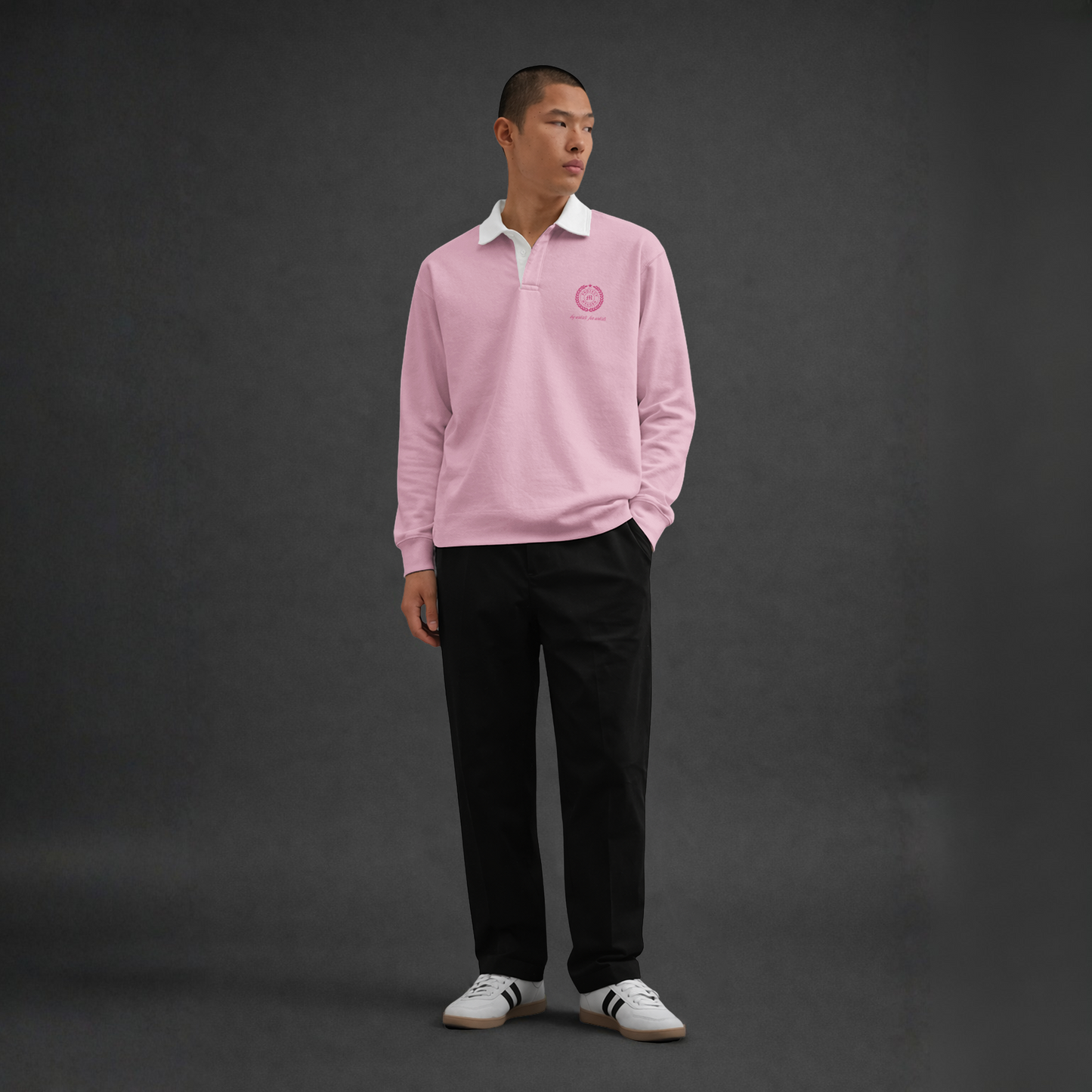 Myugen Club Polo Sweatshirt Pink Timeless Winterwear Exclusive