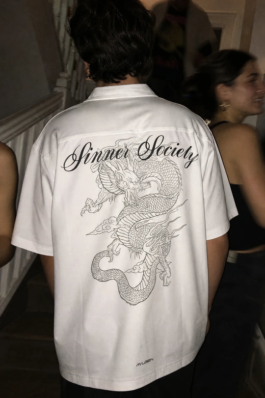 Myugen Sinner Society Bowling Shirt White