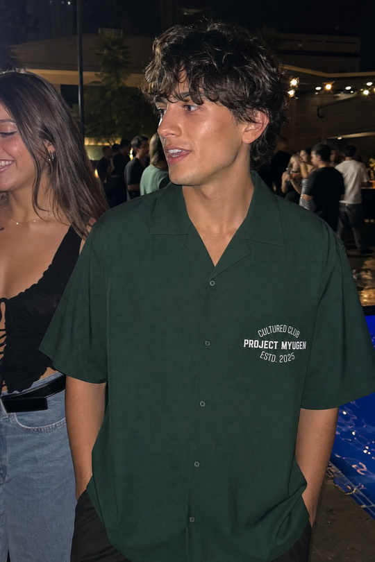 Myugen Cultured Club -90 Bowling Shirt Forest Green
