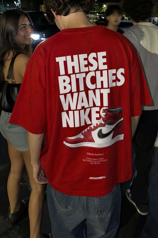 Myugen Nike Bitches Oversized T-Shirt Red