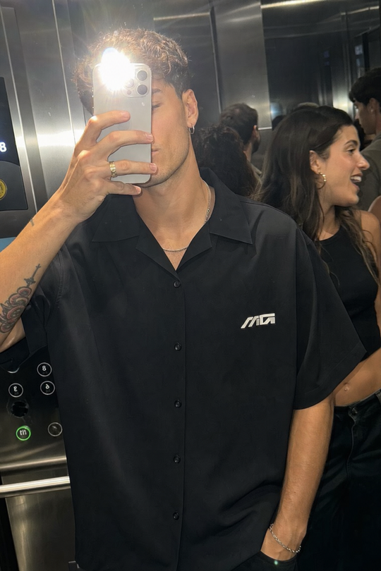 Myugen Master of All Trades Bowling Shirt Black