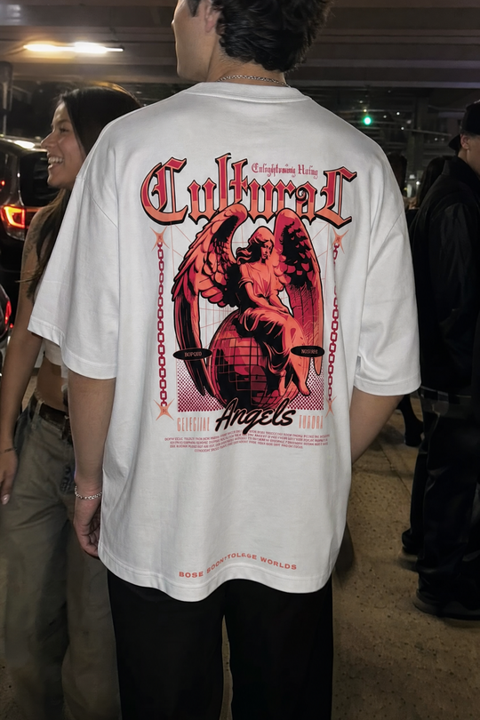 Myugen Cultural Angels Oversized T-Shirt White