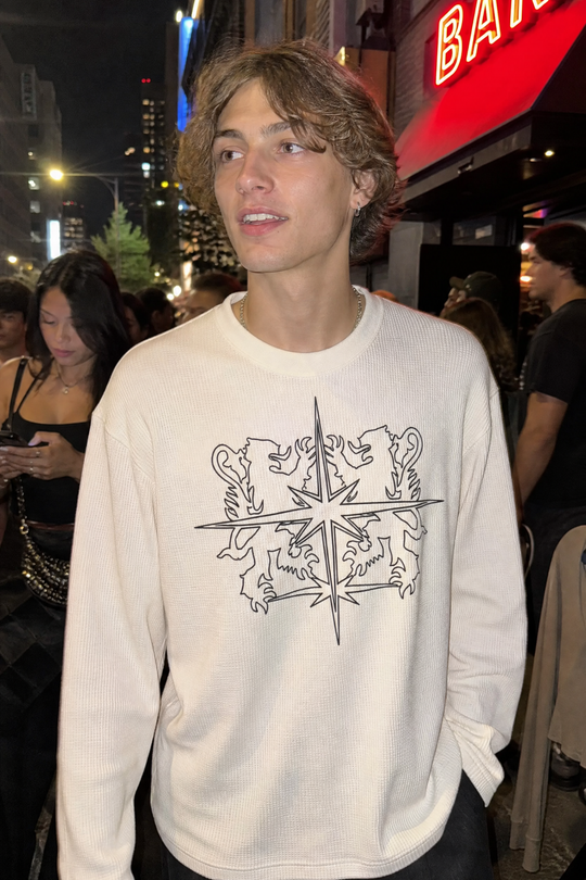 Myugen Axis Waffle Long Sleeve Off White