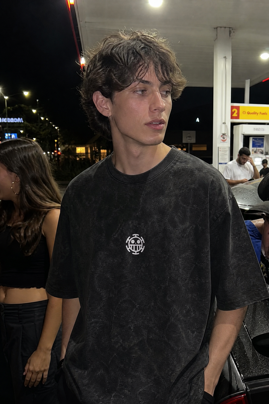 Myugen Mugiwara Acid Wash Oversized T-Shirt Black