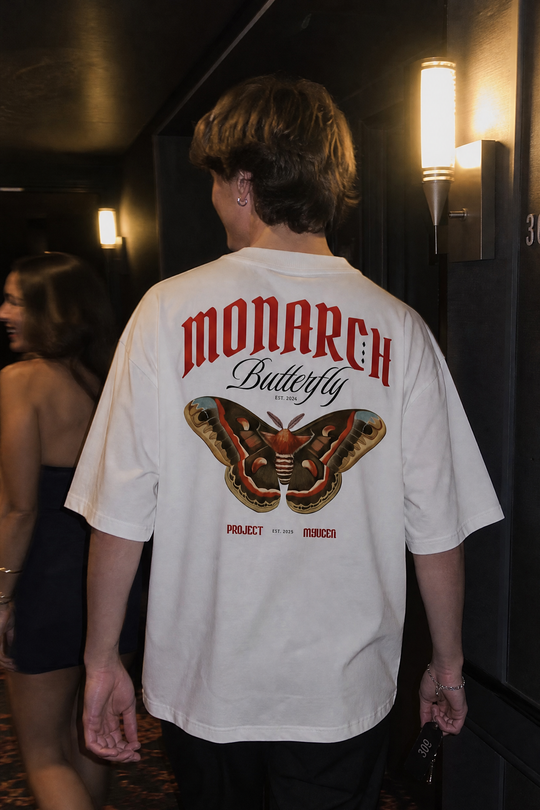 Myugen Monarch Butterfly Oversized T-Shirt White