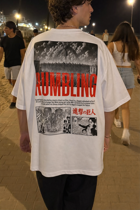 Myugen Attack On Titan Tatakae Rumbling Oversized T-Shirt White