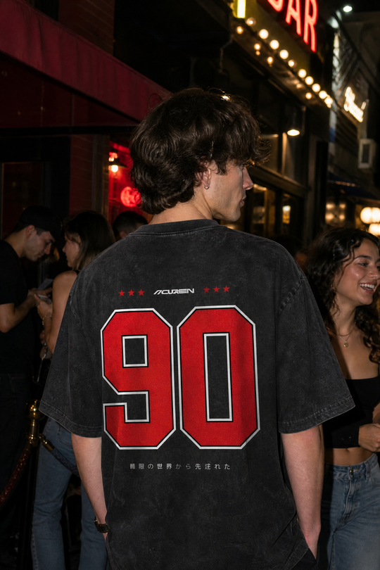 Myugen Cultured Club Acid Wash Oversized T-Shirt Black
