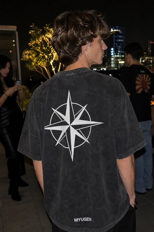 Myugen Wear Your Schemes Acid Wash Oversized T-Shirt Black