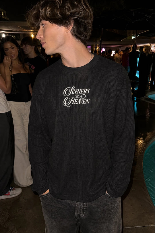 Myugen Sinners In heaven Waffle Long Sleeve Black
