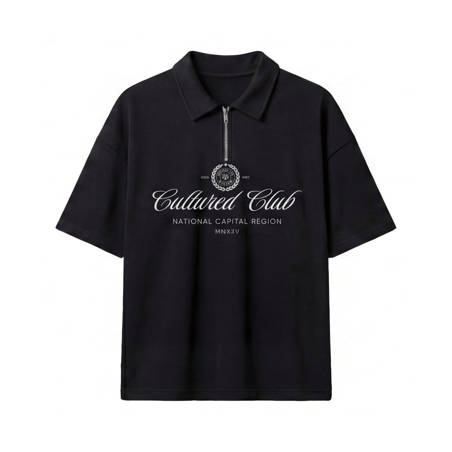 Myugen Cultured Club Black Quarter-Zip Tee Timeless Streetwear Exclusive