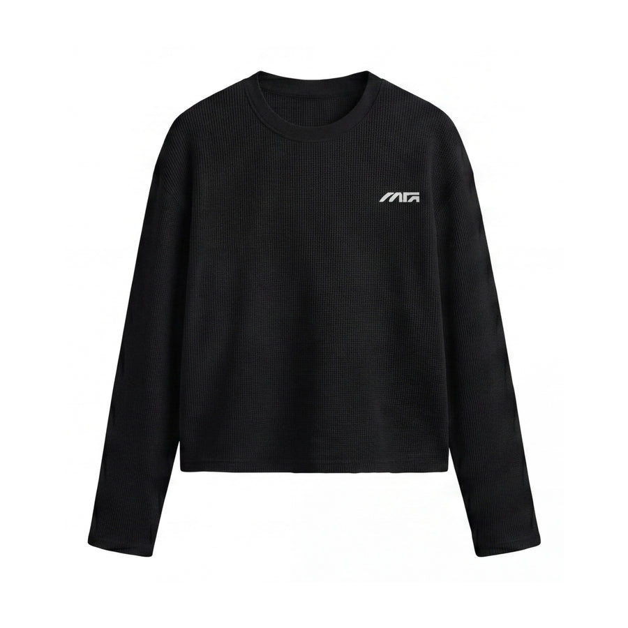 Myugen Construct Waffle Long Sleeve Black