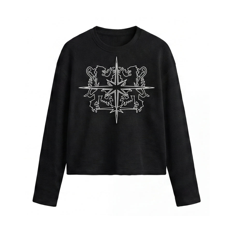 Myugen Axis Waffle Long Sleeve Black