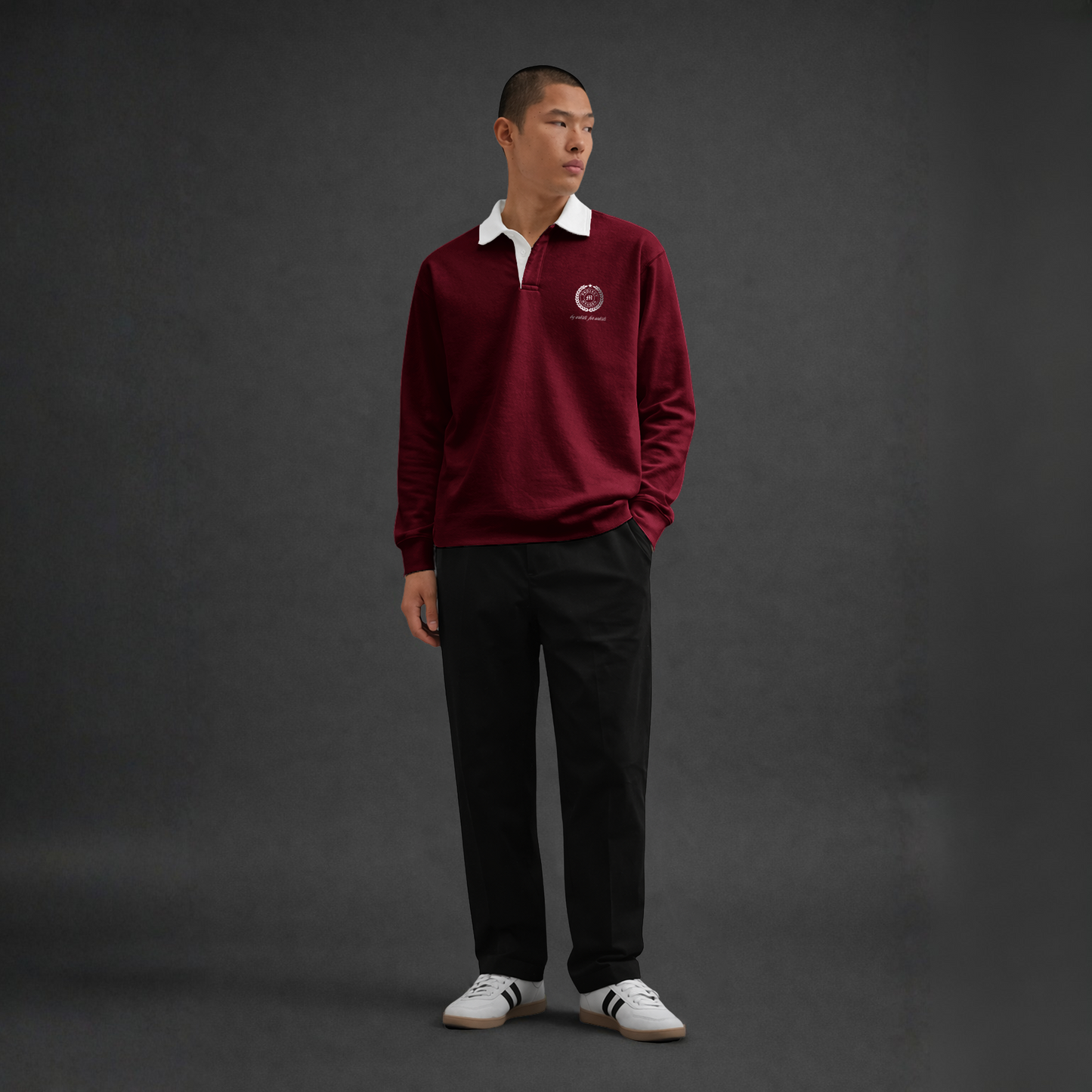 Myugen Club Polo Sweatshirt Wine Timeless Winterwear Exclusive